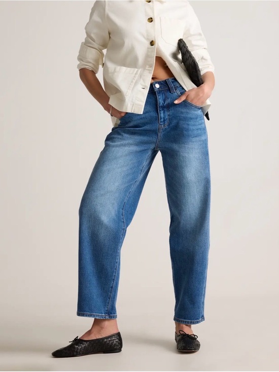 Quince Denim - Quince Bella Stretch Barrel Jeans Blue Size 28 NWT